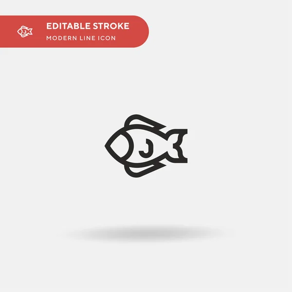 Fish Simple Icono Vector Plantilla Diseño Símbolo Ilustración Para Elemento — Vector de stock