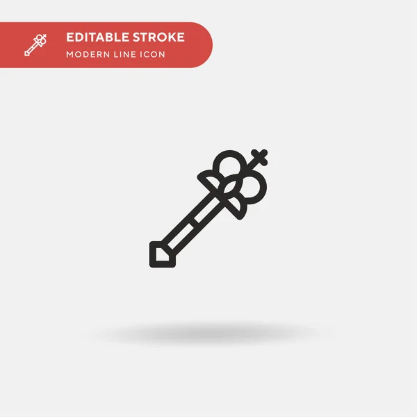 Scepter Simple Vector Icon 디자인 모바일 요소를 템플릿 뇌졸중에 비즈니스 — 스톡 벡터