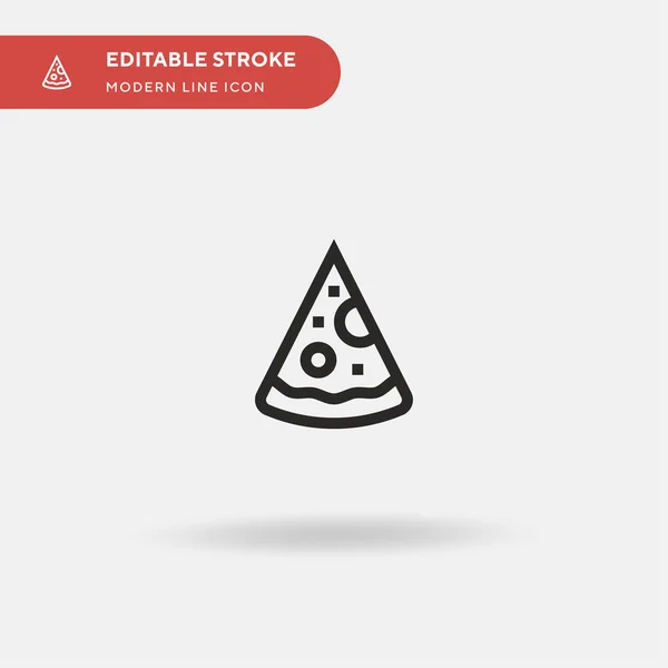 Pizza Enkel Vektorikon Illustration Symbol Design Mall För Webb Mobil — Stock vektor