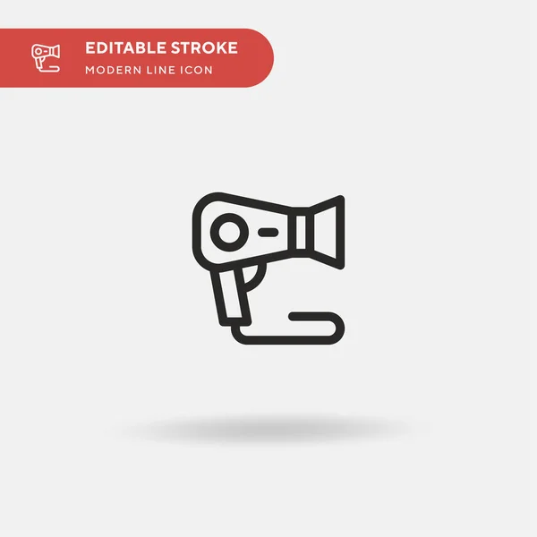 Secador Pelo Icono Vector Simple Plantilla Diseño Símbolo Ilustración Para — Vector de stock