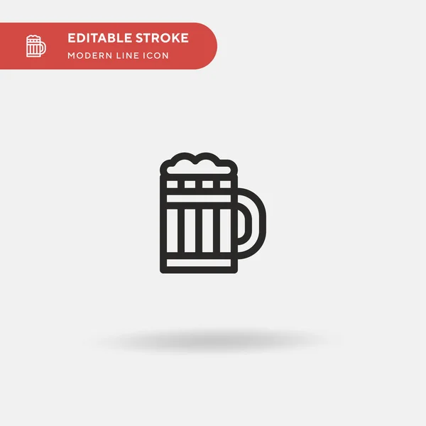 Cerveja Ícone Vetorial Simples Modelo Design Símbolo Ilustração Para Elemento — Vetor de Stock