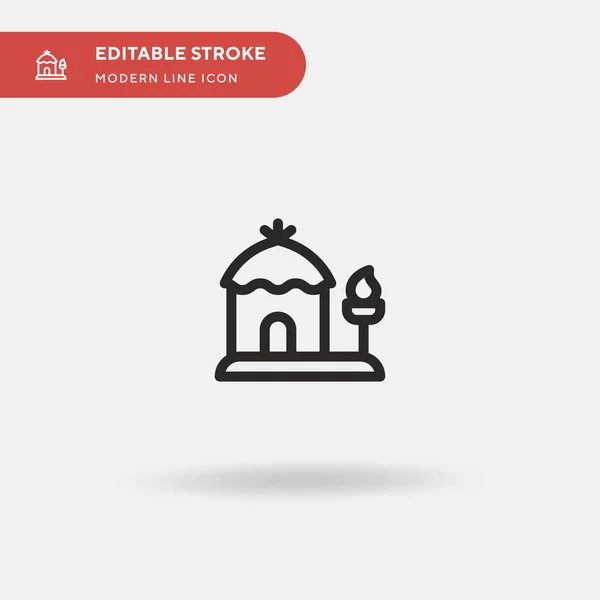 Hut Icono Vector Simple Plantilla Diseño Símbolo Ilustración Para Elemento — Vector de stock