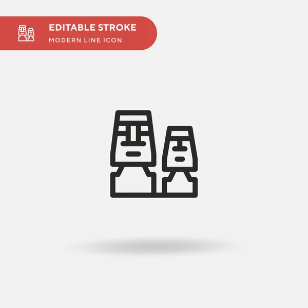 Moai Simple Vector Icon 디자인 모바일 요소를 템플릿 뇌졸중에 비즈니스 — 스톡 벡터