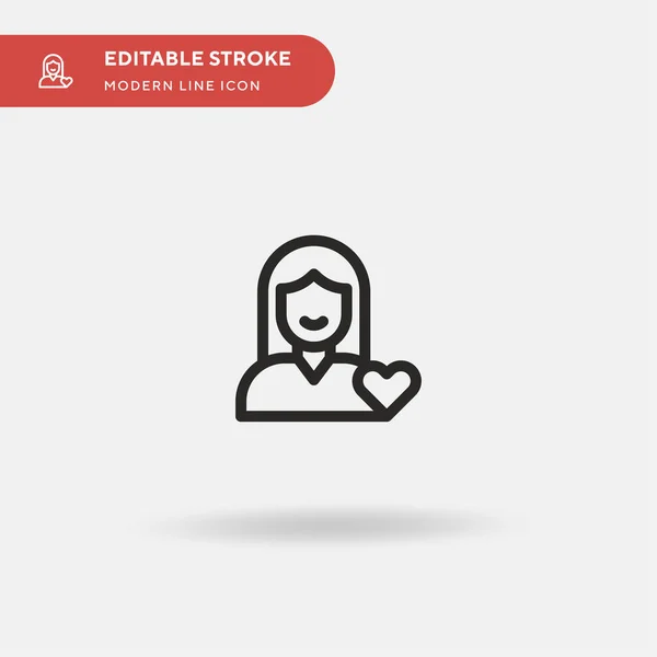 Mujer Icono Vector Simple Plantilla Diseño Símbolo Ilustración Para Elemento — Vector de stock