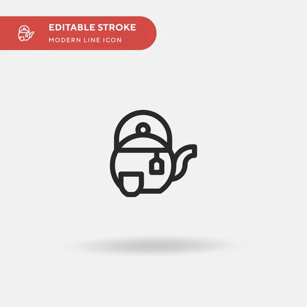 Tea Pot Simple Vector Icon Illustration Symbol Design Template Web — Stock Vector