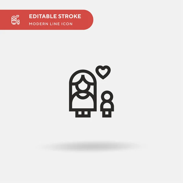 Madre Icona Vettore Semplice Illustrazione Modello Design Simbolo Elemento Web — Vettoriale Stock