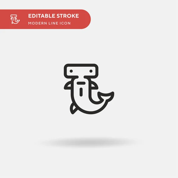 Hammerhead Icono Vector Simple Plantilla Diseño Símbolo Ilustración Para Elemento — Vector de stock