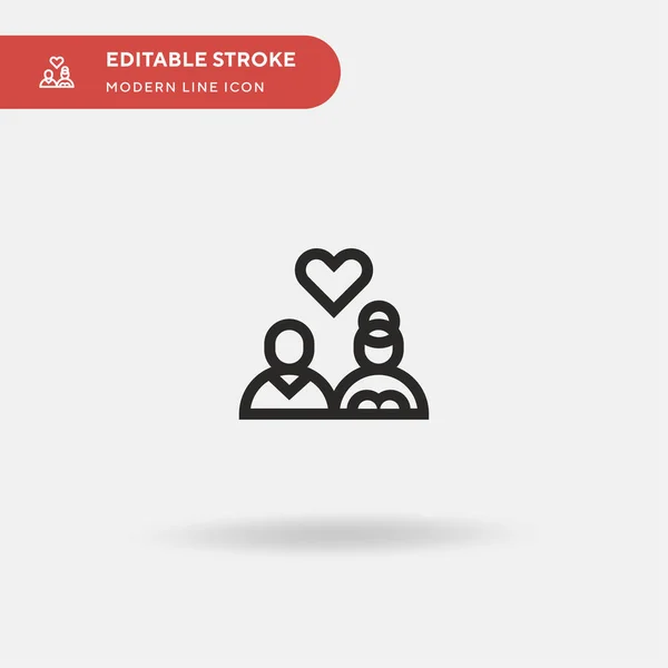 Novomanželé Jednoduchá Vektorová Ikona Šablona Návrhu Symbolu Ilustrace Pro Webový — Stockový vektor