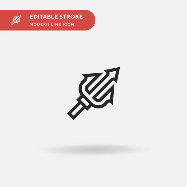 Tridente Icono Vector Simple Plantilla Diseño Símbolo Ilustración Para Elemento — Vector de stock