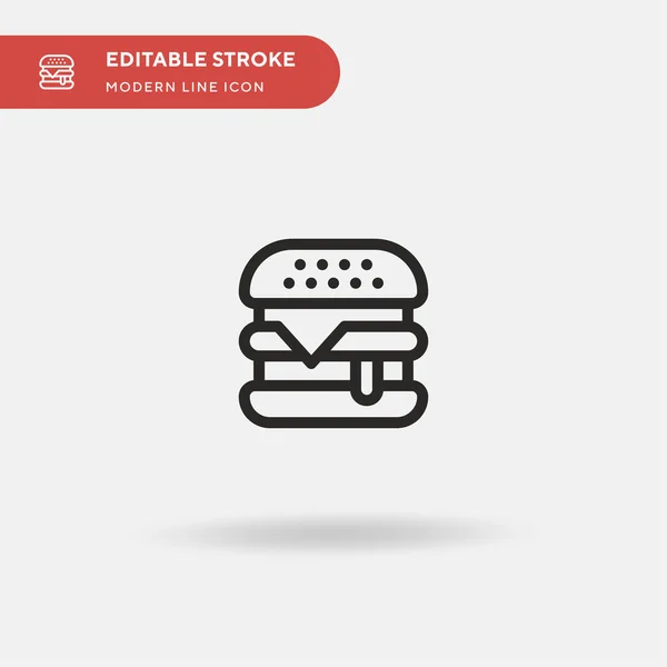 Burger Simple Vector Icon Illustration Symbol Design Template Web Mobile — Stock Vector