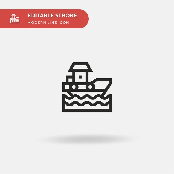 Barco Icono Vector Simple Plantilla Diseño Símbolo Ilustración Para Elemento — Vector de stock