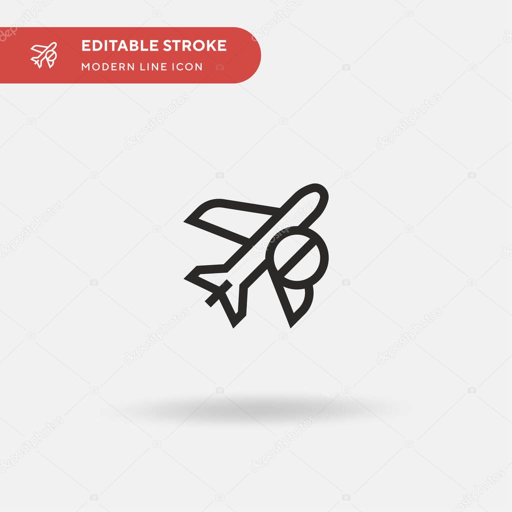 No Flight Simple vector icon. Illustration symbol design template for web mobile UI element. Perfect color modern pictogram on editable stroke. No Flight icons for your business project
