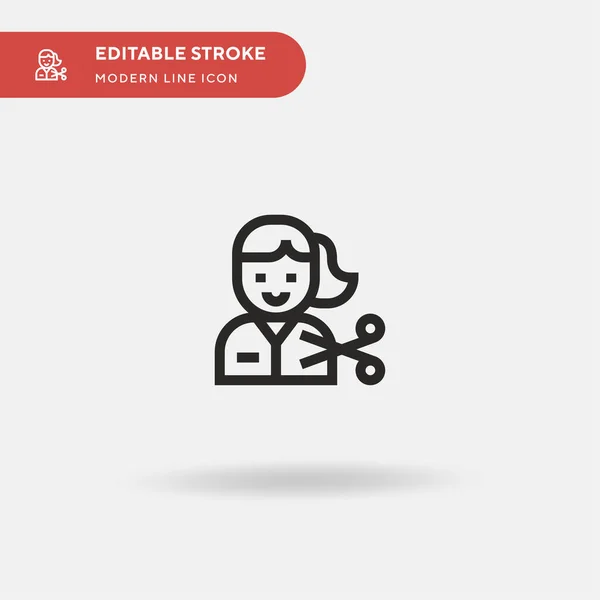 Peluquería Icono Vector Simple Plantilla Diseño Símbolo Ilustración Para Elemento — Vector de stock