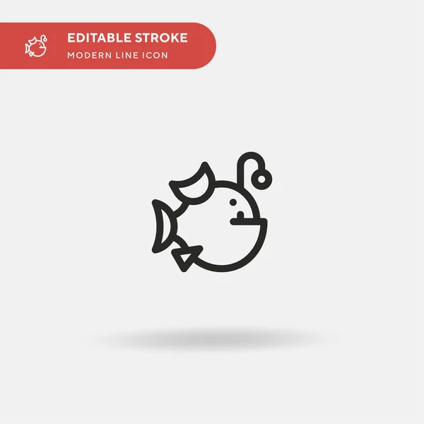 Anglerfish Icono Vector Simple Plantilla Diseño Símbolo Ilustración Para Elemento — Vector de stock