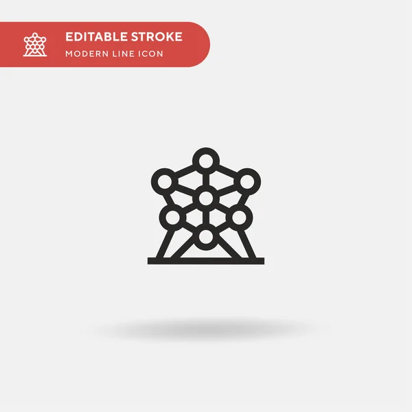 Atomium Ícone Vetorial Simples Modelo Design Símbolo Ilustração Para Elemento —  Vetores de Stock