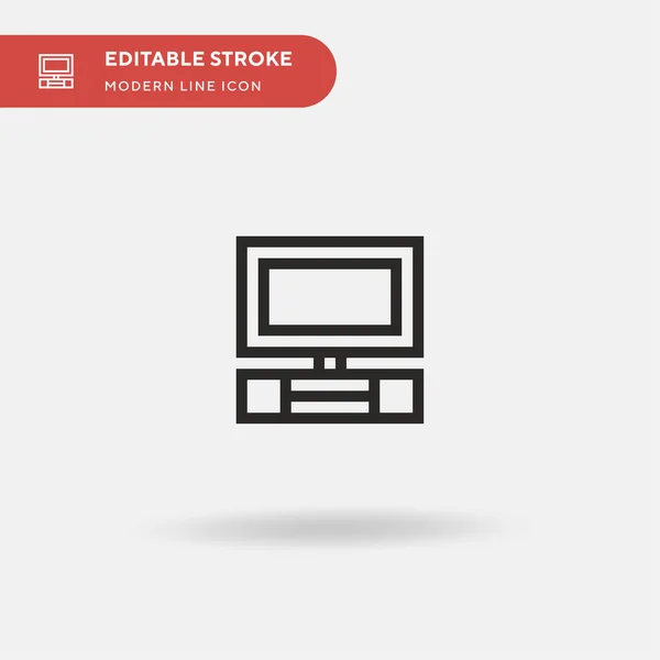 Televisão Ícone Vetorial Simples Modelo Design Símbolo Ilustração Para Elemento — Vetor de Stock
