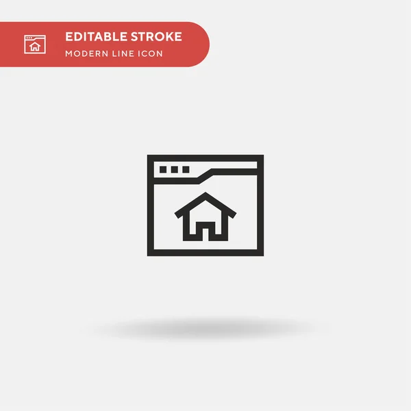 Home Page Ícone Vetorial Simples Modelo Design Símbolo Ilustração Para —  Vetores de Stock