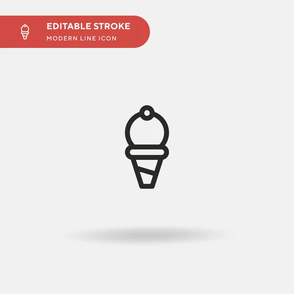 Ice Cream Prosta Ikona Wektora Wzór Symbolu Ilustracji Dla Mobilnego — Wektor stockowy