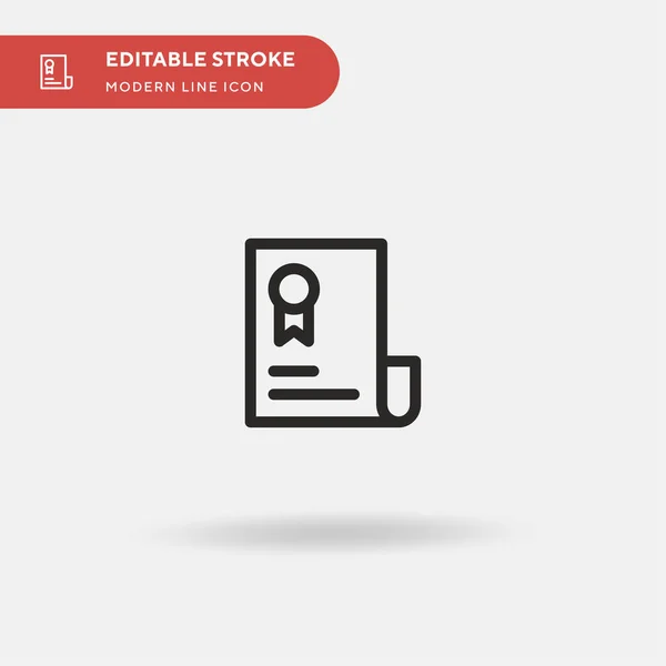 Certificado Icono Vector Simple Plantilla Diseño Símbolo Ilustración Para Elemento — Vector de stock