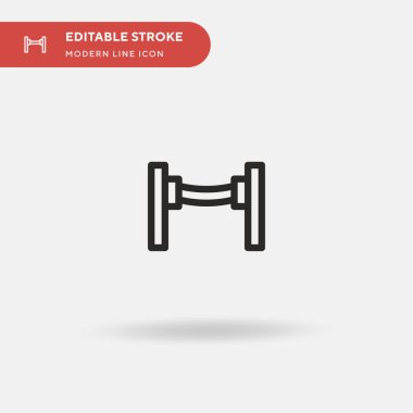 Havaalanı Basit vektör simgesi. Web mobil UI ögesi için resimleme sembolü tasarım şablonu. Düzenlenebilir vuruşlarda mükemmel renk modern piktogram. İş projeniz için havalimanı simgeleri