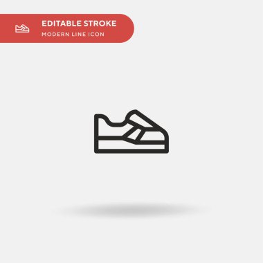 Sneakers Basit vektör simgesi. Web mobil UI ögesi için resimleme sembolü tasarım şablonu. Düzenlenebilir vuruşlarda mükemmel renk modern piktogram. İş projeniz için spor ayakkabı simgeleri