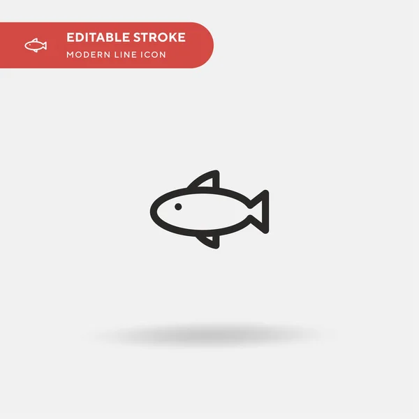 Fisch Einfaches Vektor-Symbol. Illustration Symbol-Design-Vorlage für Web-Mobile UI-Element. Perfektes modernes Farbpiktogramm auf editierbarem Strich. Fisch-Symbole für Ihr Geschäftsprojekt — Stockvektor
