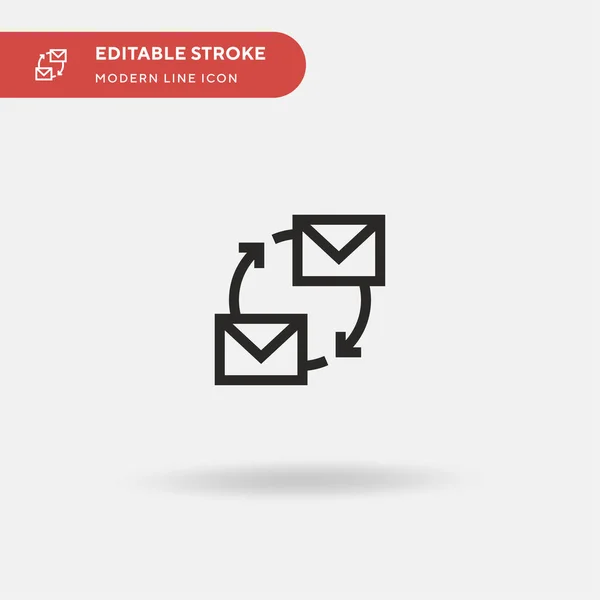 电子邮件简单的矢量图标 Web移动Ui元素的说明性符号设计模板 完美的彩色现代象形文字可编辑笔画 您的商业项目的电子邮件图标 — 图库矢量图片