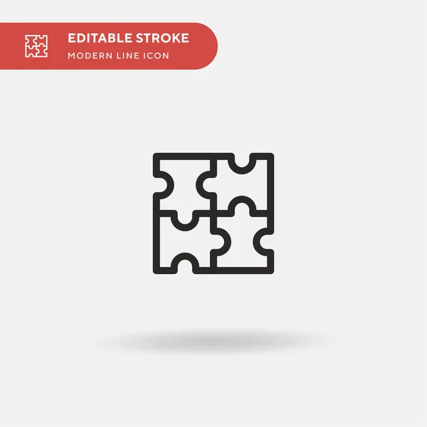 Puzzle Simple icône vectorielle. Modèle de conception de symbole d'illustration pour l'élément d'interface utilisateur mobile Web. Pictogramme moderne de couleur parfaite sur coup modifiable. Icônes de puzzle pour votre projet d'entreprise — Image vectorielle