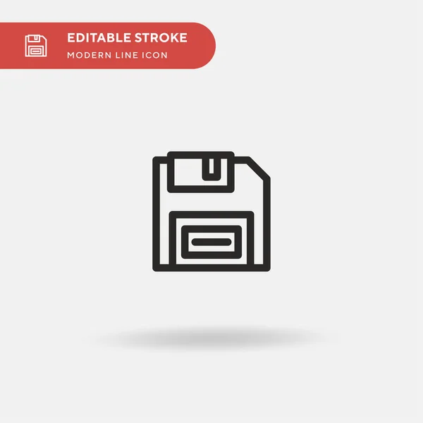 Floppy Disk Eenvoudig vectoricoon. Illustratie symbool ontwerp sjabloon voor web mobiele UI element. Perfecte kleur modern pictogram op bewerkbare slag. Floppy Disk iconen voor uw business project — Stockvector