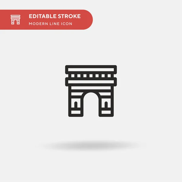 Arc De Triomphe Simple vector icon. 삽화 심볼 디자인 웹 모바일 UI 요소를 위한 템플릿. 정확 한 뇌졸중에 대한 완벽 한 현대 픽 토 그램. 비즈니스 프로젝트에 대 한 Arc De Triomphe 아이콘 — 스톡 벡터