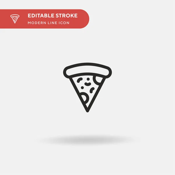 Pizza Eenvoudige vector icoon. Illustratie symbool ontwerp sjabloon voor web mobiele UI element. Perfecte kleur modern pictogram op bewerkbare slag. Pizza iconen voor uw business project — Stockvector