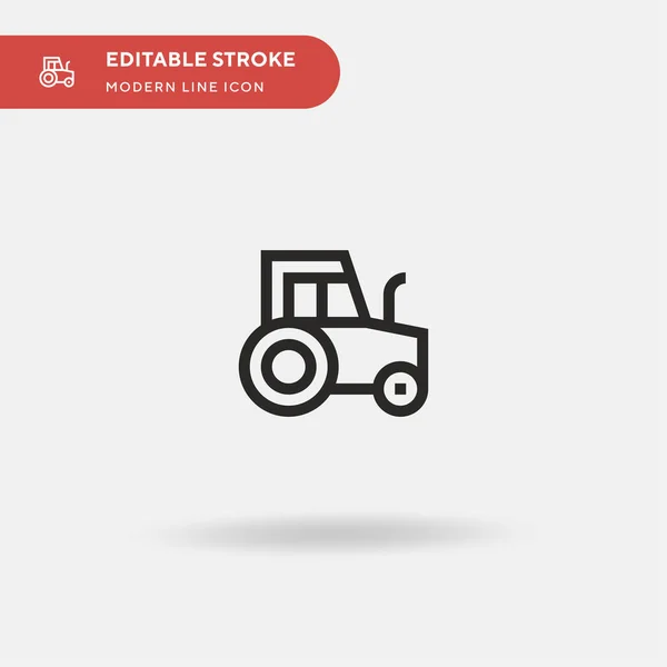 Tractor Icono Vector Simple Plantilla Diseño Símbolo Ilustración Para Elemento — Vector de stock