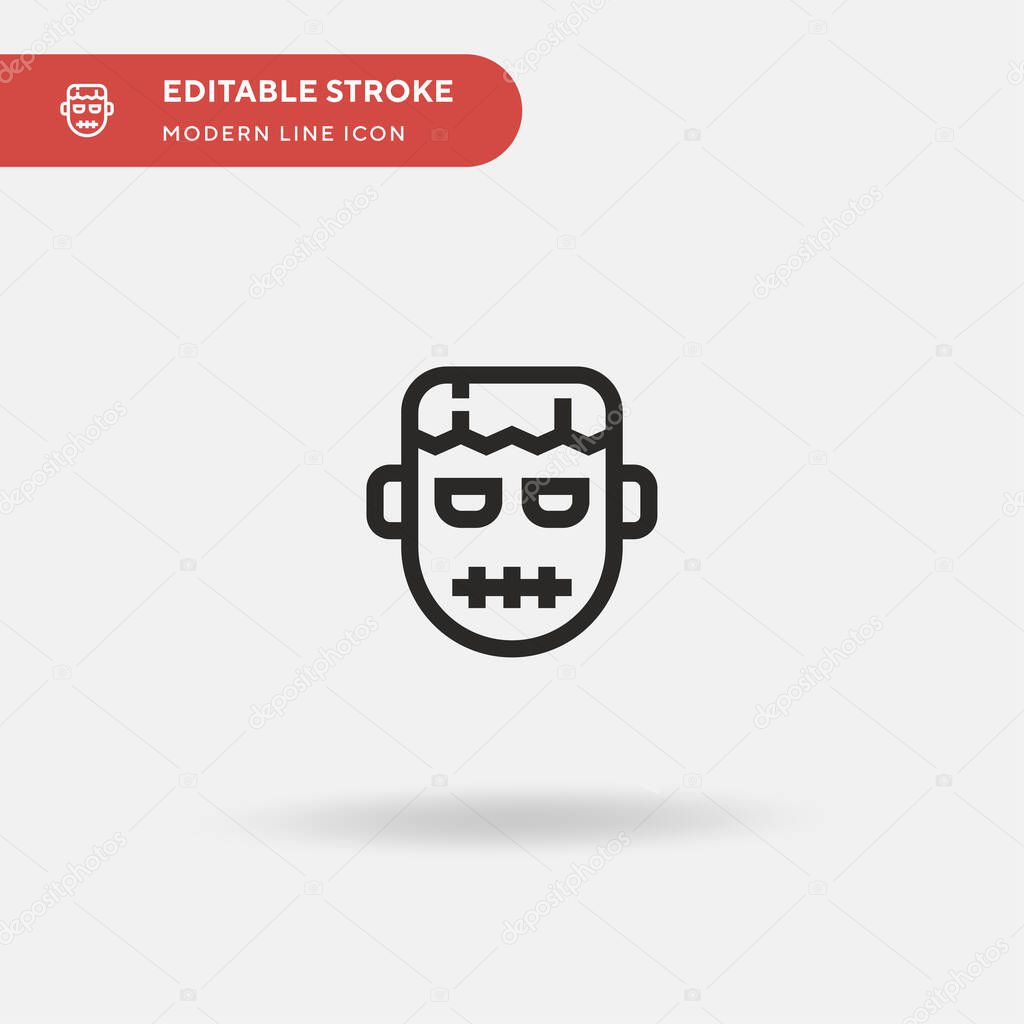 Frankenstein Simple vector icon. Illustration symbol design template for web mobile UI element. Perfect color modern pictogram on editable stroke. Frankenstein icons for your business project