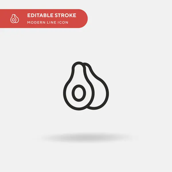 Aguacate Icono Vector Simple Plantilla Diseño Símbolo Ilustración Para Elemento — Archivo Imágenes Vectoriales