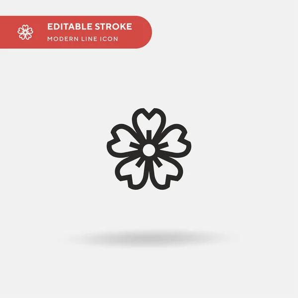 Flor Cerezo Icono Vector Simple Plantilla Diseño Símbolo Ilustración Para — Vector de stock