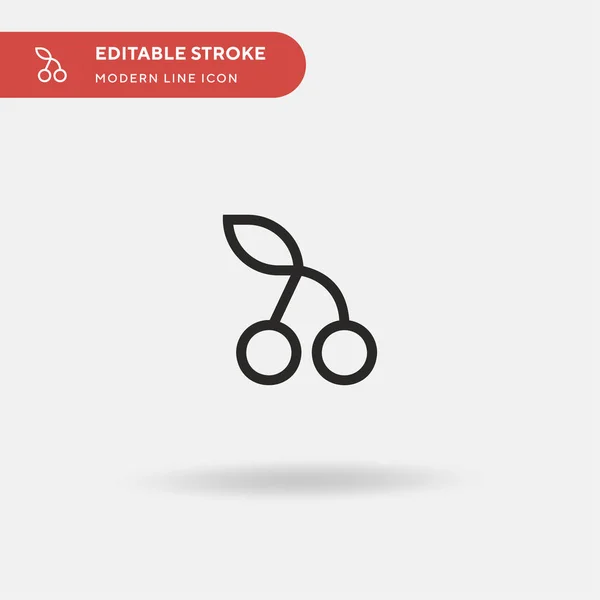 Cireșe Pictogramă Vectorială Simplă Șablon Design Simbol Ilustrație Pentru Elementul — Vector de stoc