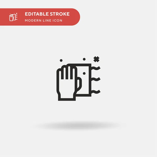 아이콘 Gloves Simple Vector Icon 디자인 모바일 요소를 템플릿 뇌졸중에 — 스톡 벡터