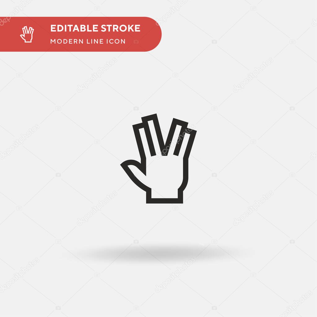 Vulcan Salute Simple vector icon. Illustration symbol design template for web mobile UI element. Perfect color modern pictogram on editable stroke. Vulcan Salute icons for your business project
