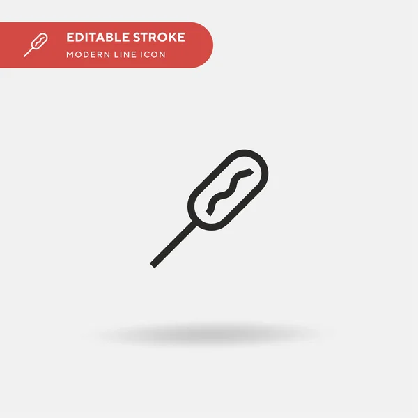 Corn Dog Simple Vector Icon 디자인 모바일 요소를 템플릿 뇌졸중에 — 스톡 벡터