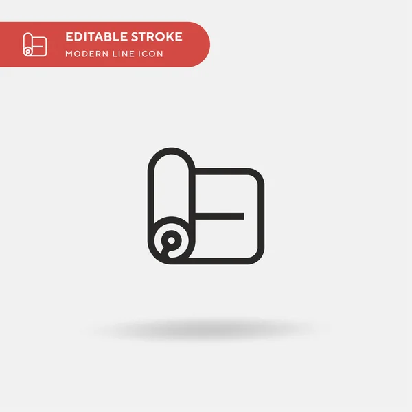Yoga Mat Simple Vector Icon Illustration Symbol Design Template Web — Stock Vector