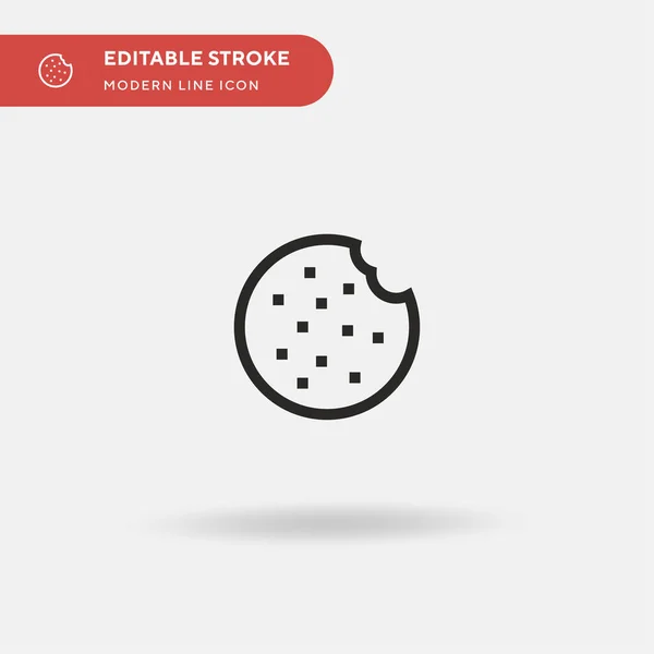 Cookie Icono Vector Simple Plantilla Diseño Símbolo Ilustración Para Elemento — Vector de stock