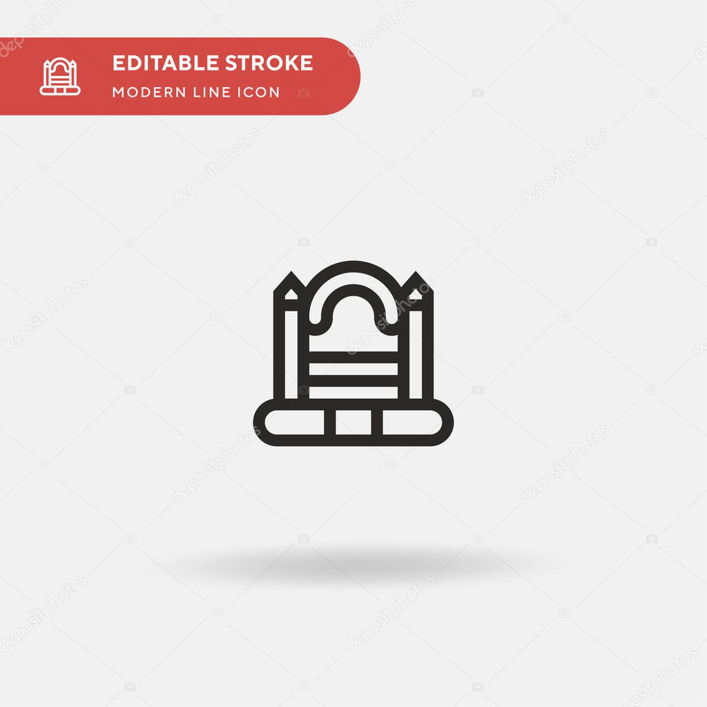 Bouncy Castle Simple vector icon. Illustration symbol design template for web mobile UI element. Perfect color modern pictogram on editable stroke. Bouncy Castle icons for your business project