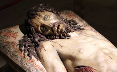 SANTA CLARA DE MEDINA DE POMAR (BURGOS - İspanya) KONUŞAĞI 'nin MÜZESİNDE POLİKROME KORUMU GREGORIO YANDEZ' İN ÖLÜ HİRİSİ)