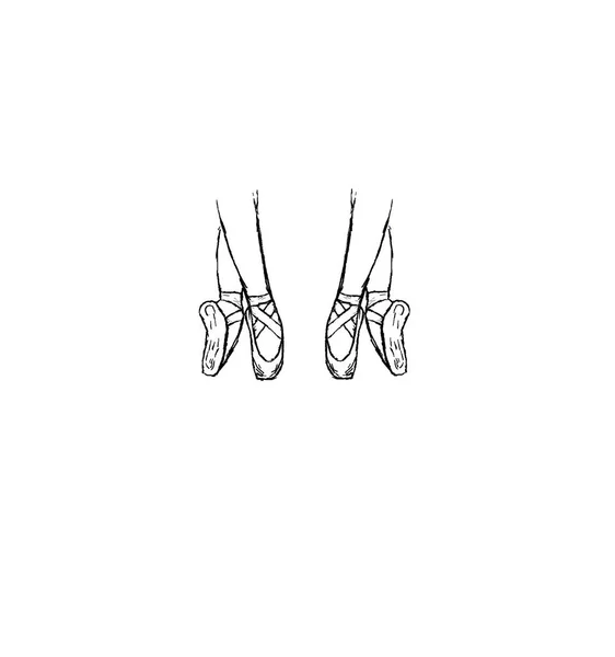 Ballettschuhe Oder Pantoffeln Das Symbol Des Balletttanzstudios Illustration Auf Dem — Stockfoto