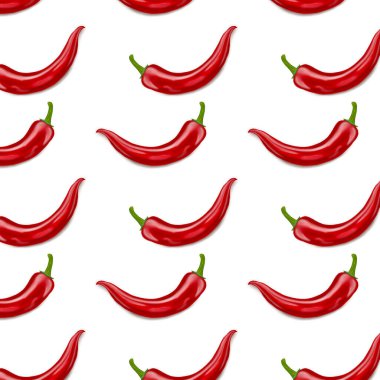 Kırmızı biber beyaz arka planda izole edilmiş. Gerçekçi illüstrasyon. gerçekçi kırmızı kırmızı kırmızı biber, izole görüntü.