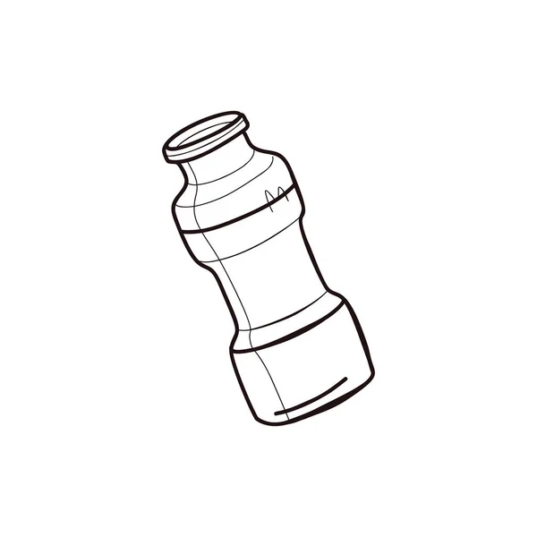 Una Botella Agua Tarifa Diaria Agua Estilo Garabato Lineal Concepto — Vector de stock
