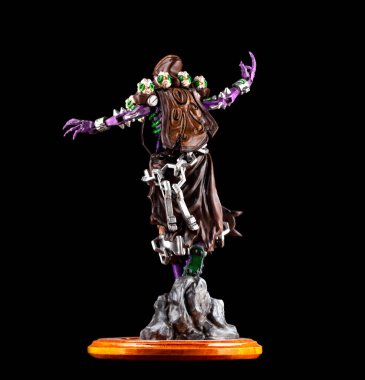  İzole zentiaga gözetleme siyah bir arka plan yakın plan üzerine üç boyutlu bir yazıcıya basılmış. 3D baskı için konsept teknolojisi.