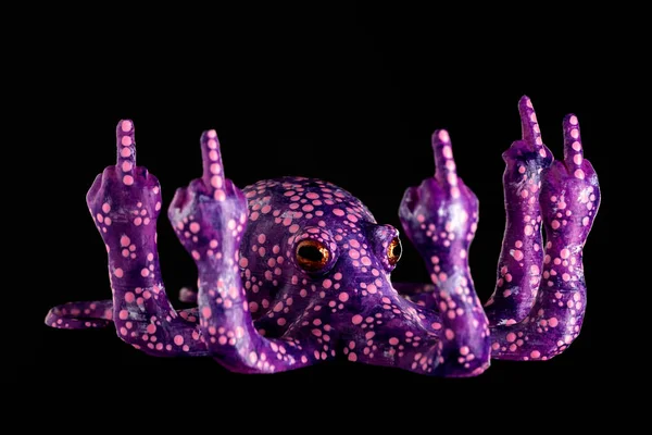 Pulpo Aislado Color Púrpura Impreso Una Impresora Primer Plano Fondo —  Fotos de Stock