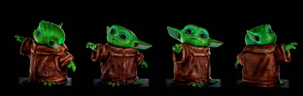 Isolated Master Yoda Printed Printer Black Background Close Concept Technology — Stock Photo, Image