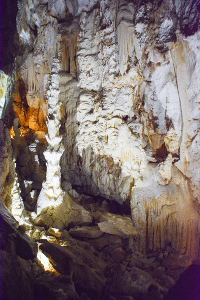 Stalattiti Spettacolari Una Rete Grotte Italia — Foto Stock